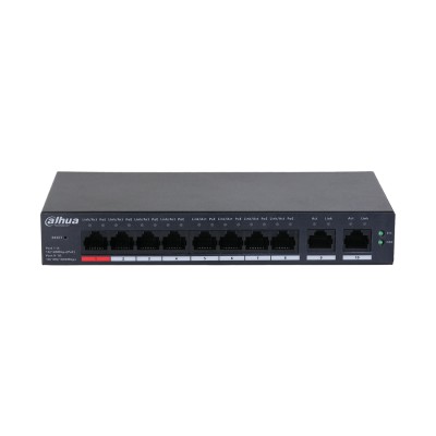 Коммутатор, Dahua, DH-CS4010-8ET2GT-110, Управляемый, 8 портов 10/100M (PoE 802.3af/at/Hi-PoE,60W),