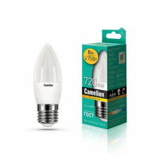 Эл. лампа светодиодная Camelion LED8-C35/830/E27, Тёплый, рубрика Лампочки, г. Астана