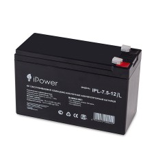 Аккумуляторная батарея IPower IPL-7.5-12/L 12В 7.5 Ач, ассортимент в Элементы питания