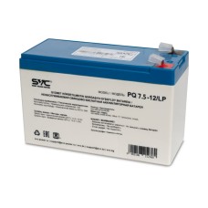 Аккумуляторная батарея SVC PQ7.5-12/LP 12В 7.5 Ач, Свинцово-кислотные (AGM) в наличии