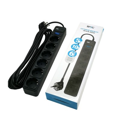 Сетевой фильтр SVC ZC6S-50M-USB/TypeC 5 м. 220 В