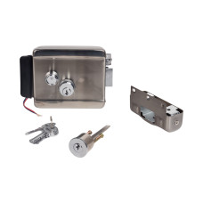 Электромеханический замок, iPower, ES-1073, нормально-закрытый, накладной, цилиндр снаружи